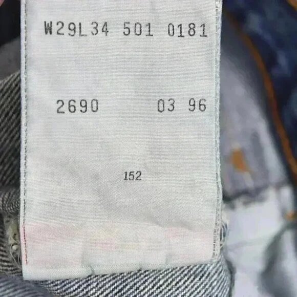 Vintage 90's Levi's 501 Jeans High Waist Straight Leg Blue Size 29 - Picture 9 of 10